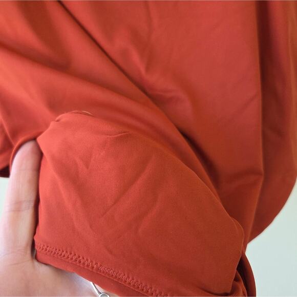 Knix Balcony Cup Wide Strap Back Tie Closure One-Piece Swimsuit Lava Rust Large - Picture 6 of 7